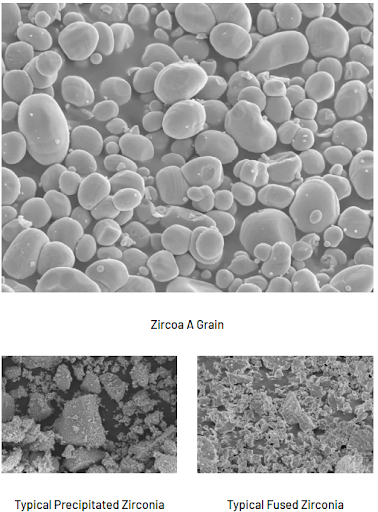 monoclinic zirconia powder close up